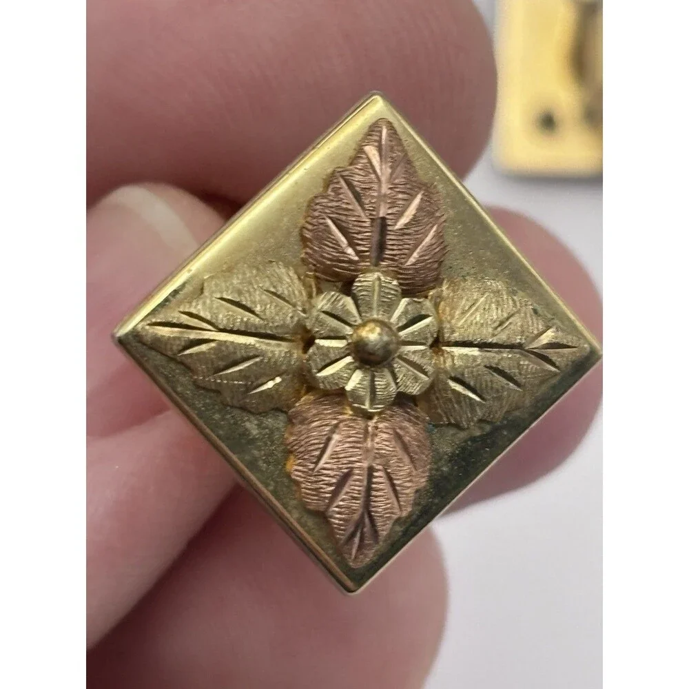 Vintage Black Hills Gold Cuff Links Anson Mid-Century